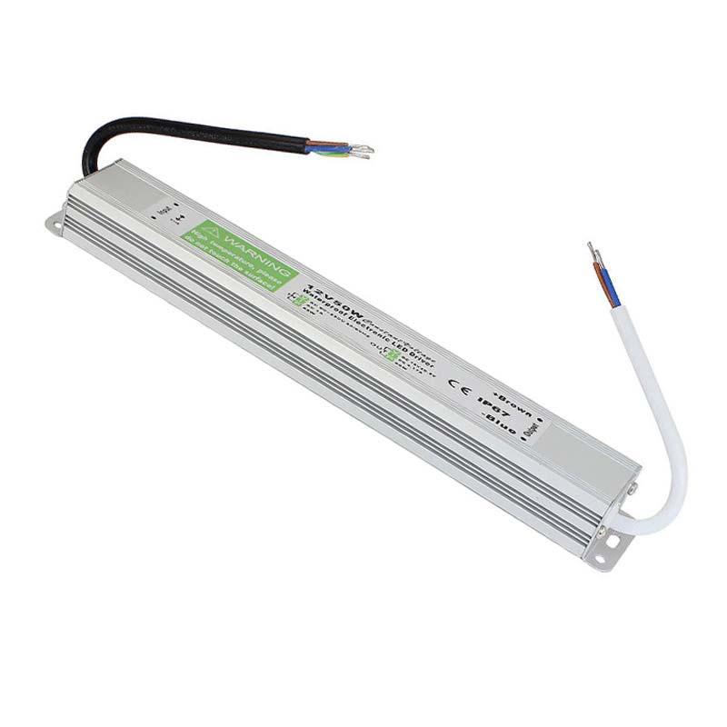 IP67 Waterproof DC 12V 50W LED Driver Power Supply Transformer with protective features for outdoor use.