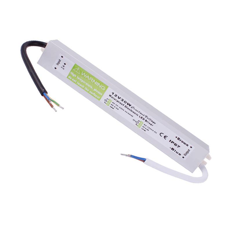 IP67 Waterproof DC 12V 30W LED Driver Power Supply Transformer with protective features for outdoor use.