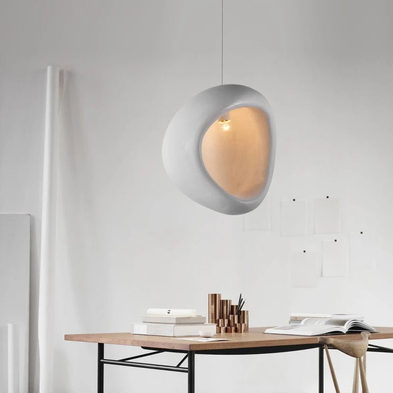 Elegant Istvan Pendant light hanging freely, showcasing its handcrafted design and gentle illumination.