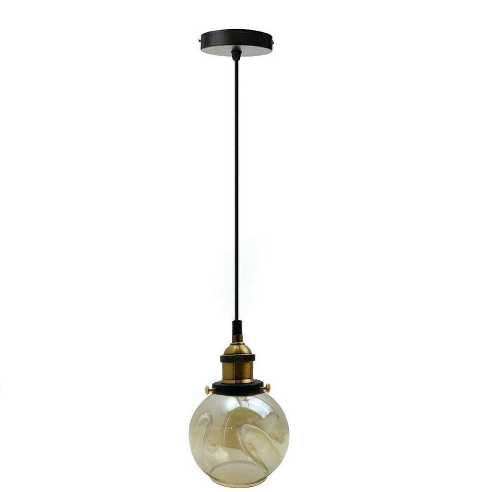 Vintage Industrial Ceiling Light with glass globe shade and iron hardware, showcasing a stylish design suitable for various interiors.