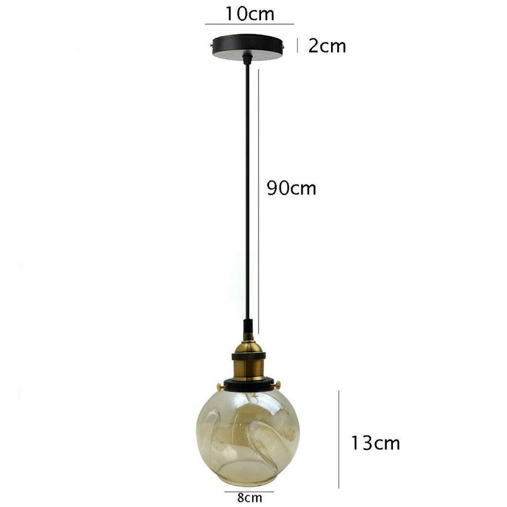 Vintage Industrial Ceiling Light with glass globe shade and iron hardware, showcasing a stylish design suitable for various interiors.