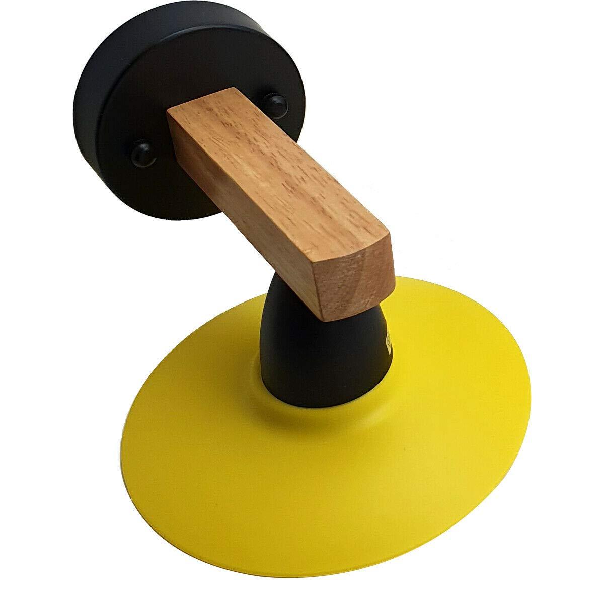 LEDSon industrial vintage wood wall light fixture with E27 UK holder, showcasing a modern vintage design with PVC shade.