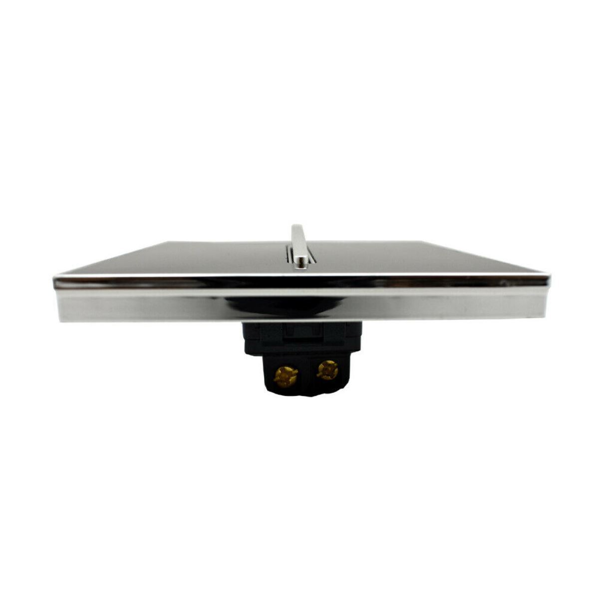 LEDSone industrial vintage 1 Gang switch in glossy black, showcasing its sleek design and fireproof material.