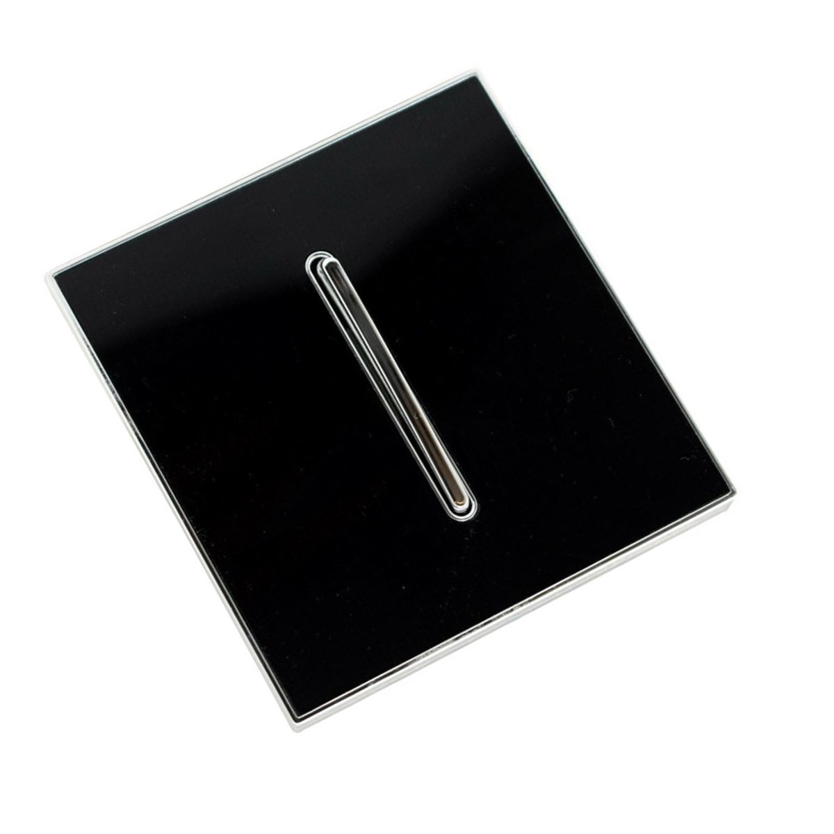 LEDSone industrial vintage 1 Gang switch in glossy black, showcasing its sleek design and fireproof material.