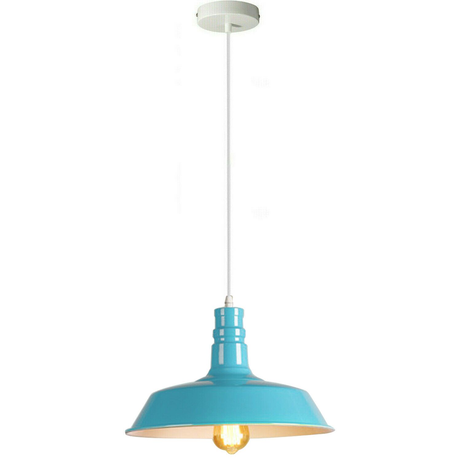 Light Blue Pendant Light Lampshade with E27 holder, showcasing a modern design suitable for various interiors.