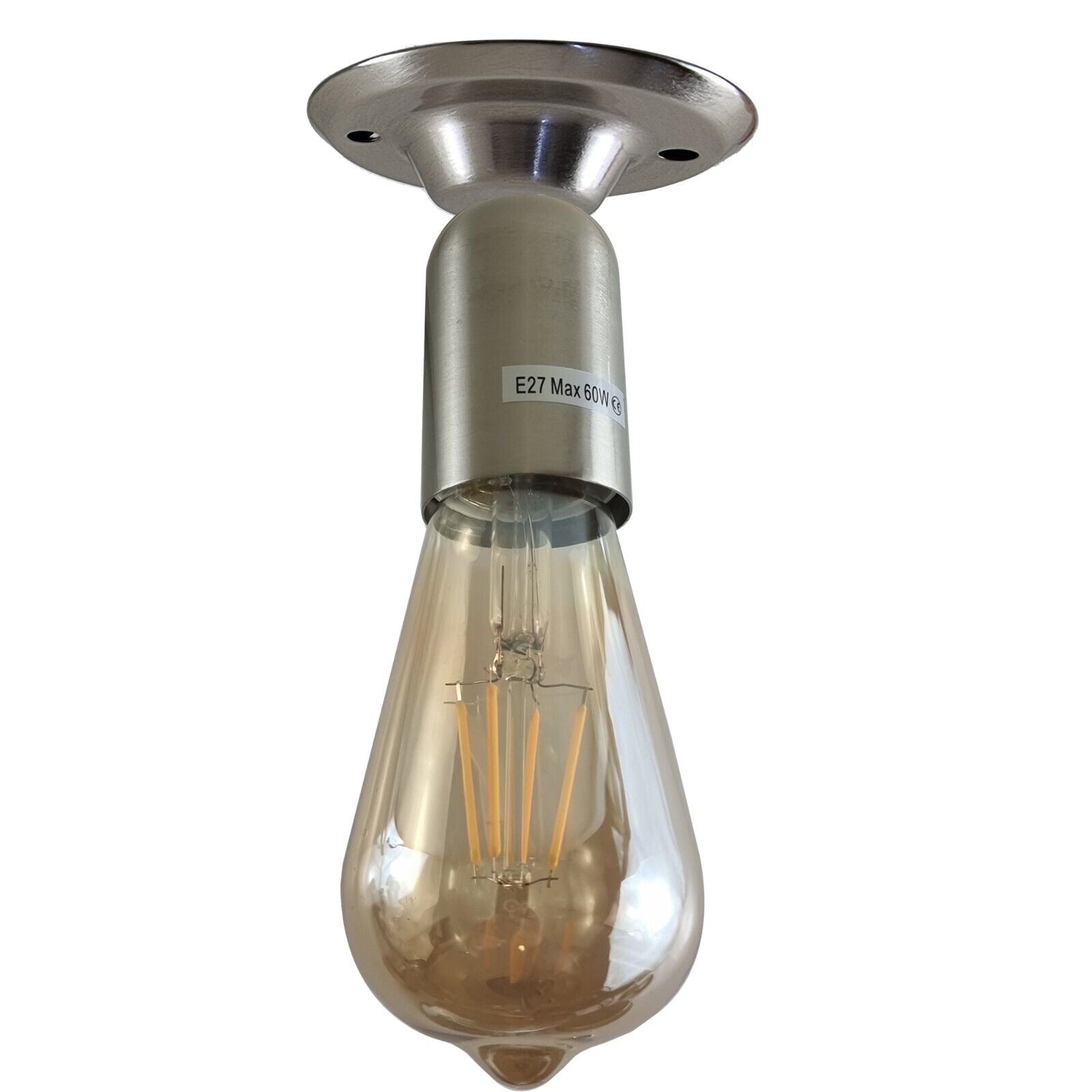 Industrial Semi Flush Mount Light Bulb Holder in various finishes, showcasing its vintage design and E27 compatibility.