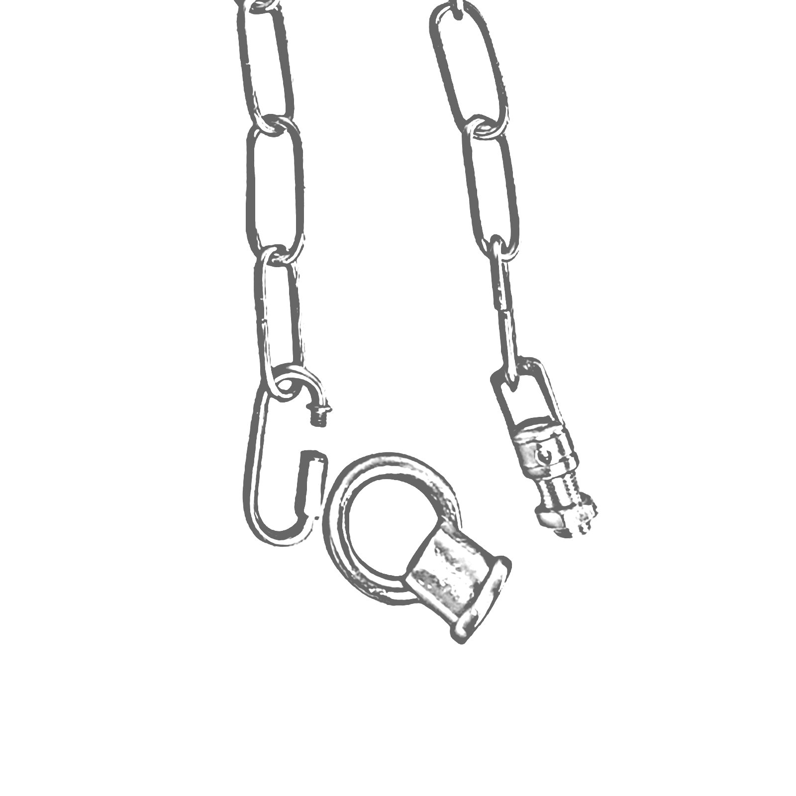 A stylish French Gold light chain designed for ceiling pendant lights, featuring flexible openable links for easy customization.