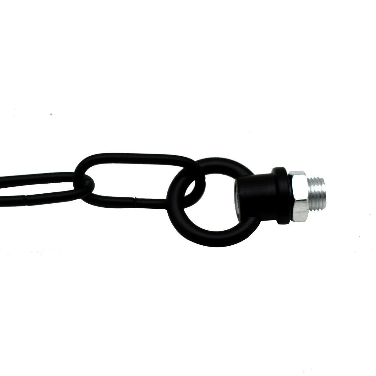 Black light chain for ceiling pendant lights, measuring 38mm x 16mm, designed for chandeliers and decorative lighting.
