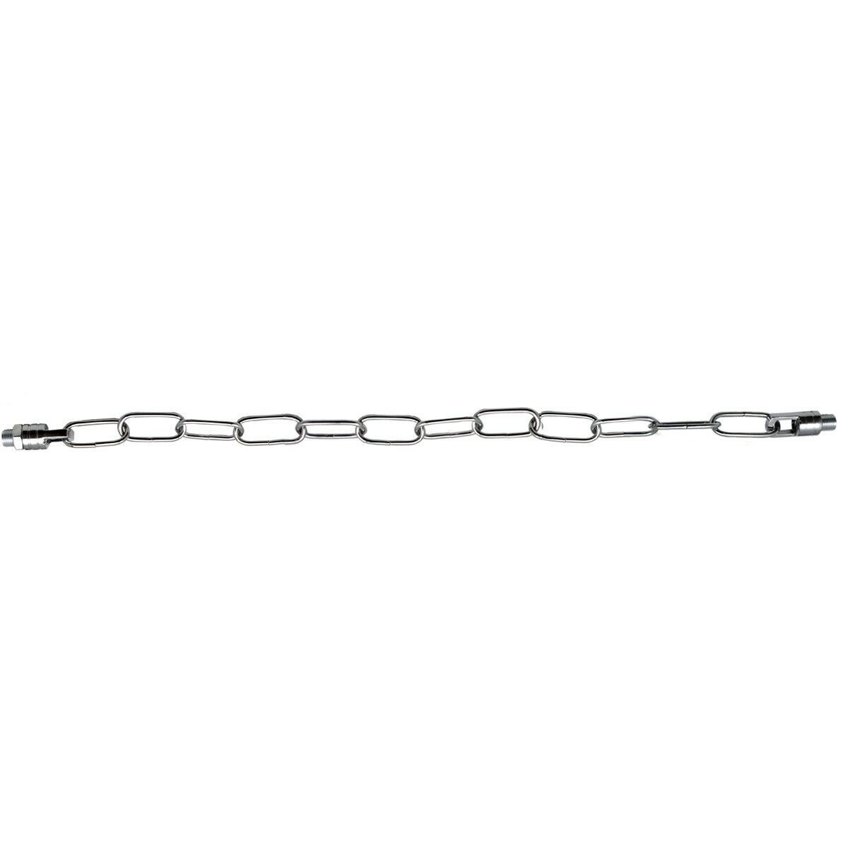 Chrome light chain for ceiling pendant lights, measuring 38mm x 16mm, designed for chandeliers and decorative lighting.