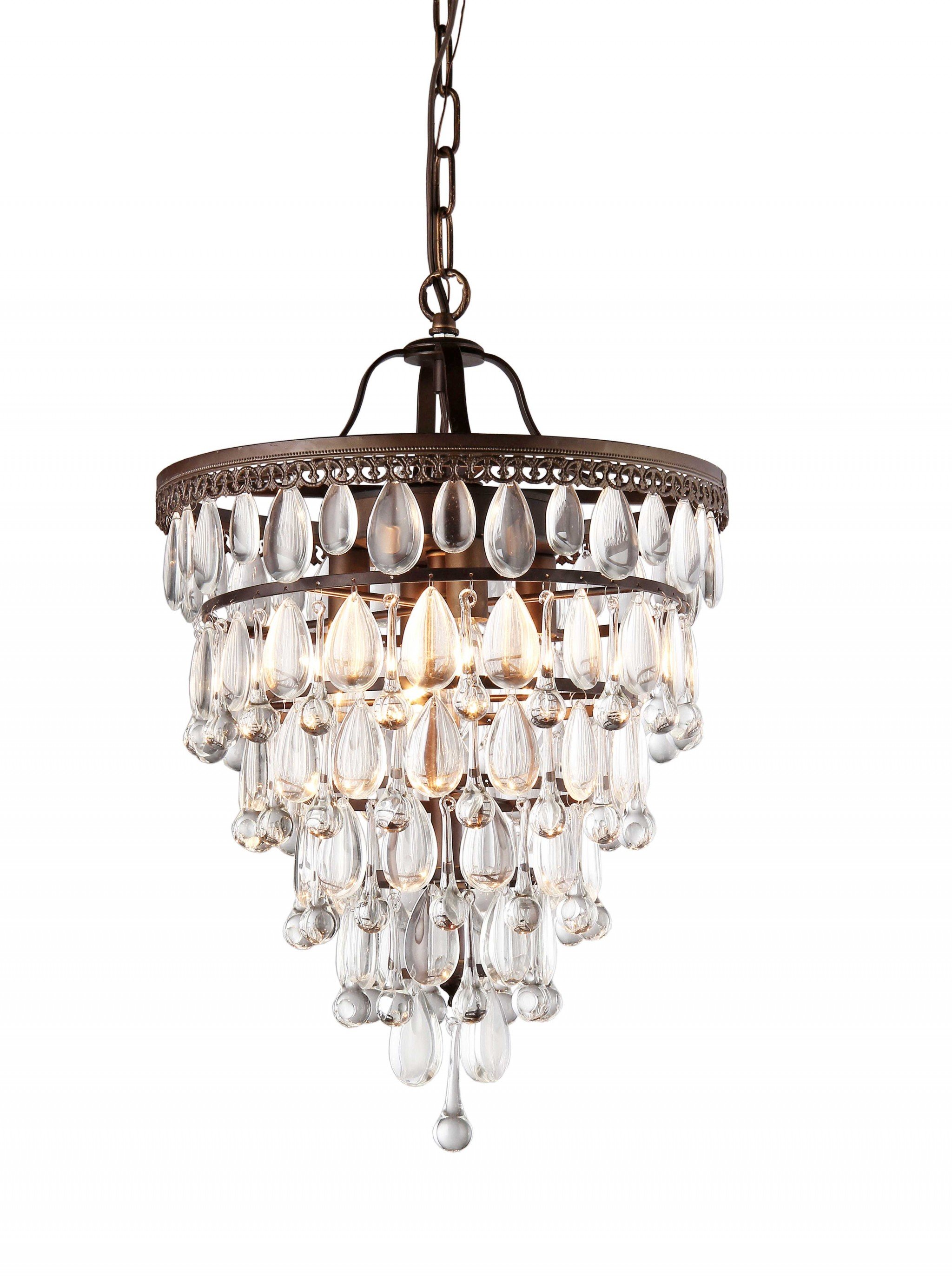 Martinee Antique Bronze and Crystal Inverted Pyramid Chandelier showcasing elegant design with crystal drops and antique bronze finish.