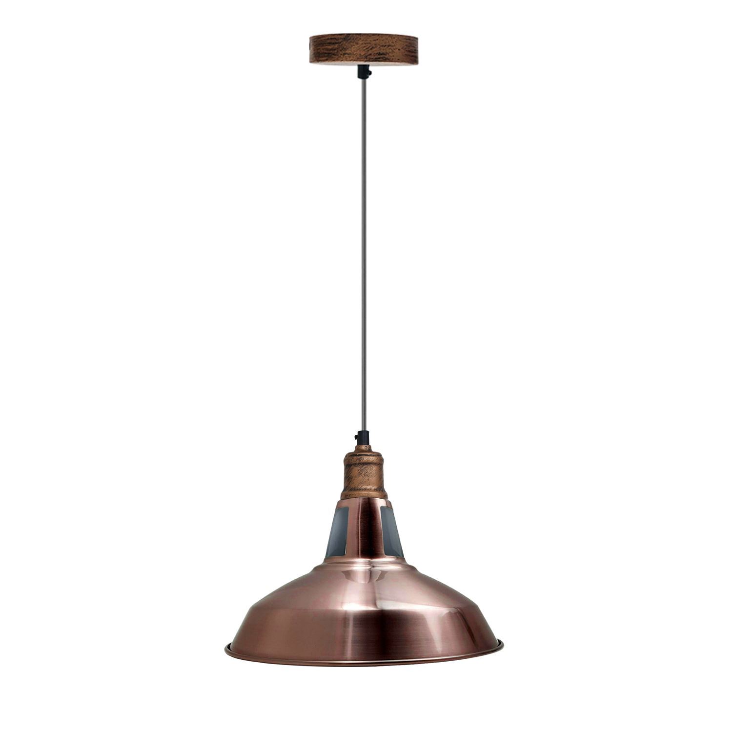 Modern Barn Shade Ceiling Light Fixture in various colors, showcasing its stylish design and E27 lamp base.
