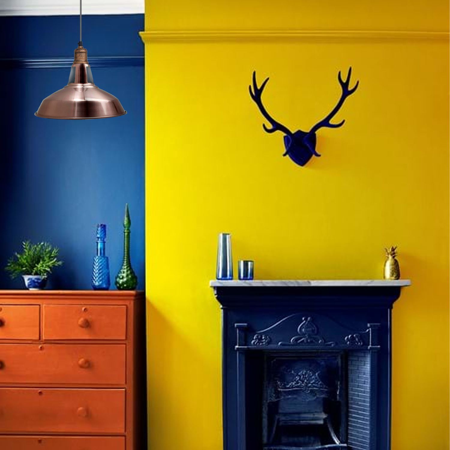 Modern Barn Shade Ceiling Light Fixture in various colors, showcasing its stylish design and E27 lamp base.