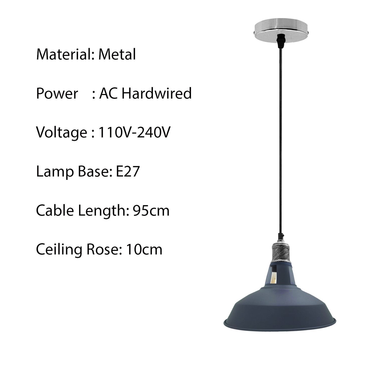 Modern Barn Shade Ceiling Light Fixture in various colors, showcasing its stylish design and E27 lamp base.