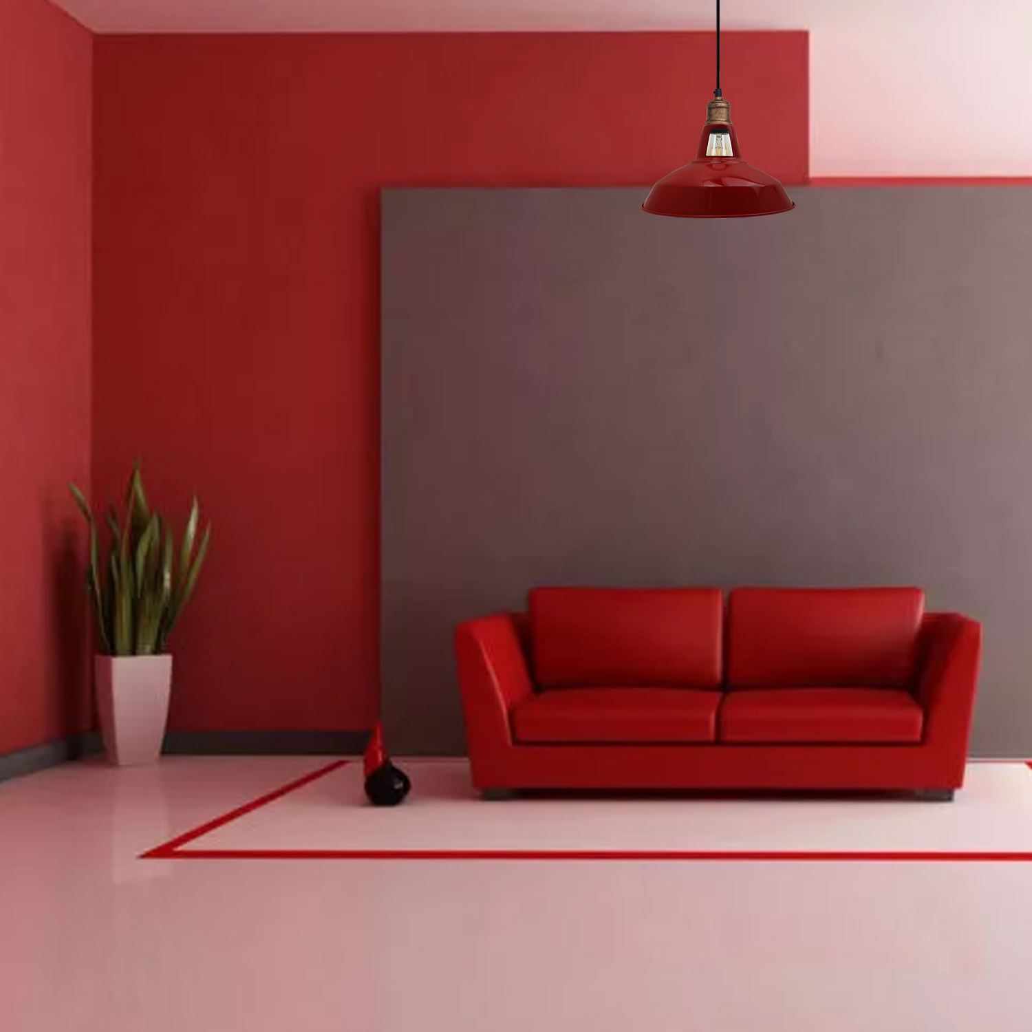 Modern Barn Shade Ceiling Light Fixture in various colors, showcasing its stylish design and E27 lamp base.