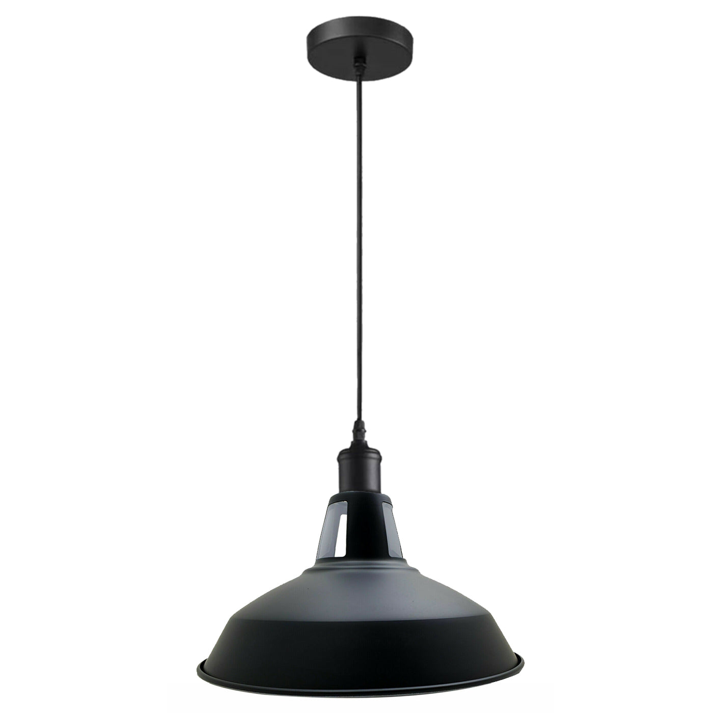 Modern Barn Shade Ceiling Light Fixture in various colors, showcasing its stylish design and E27 lamp base.