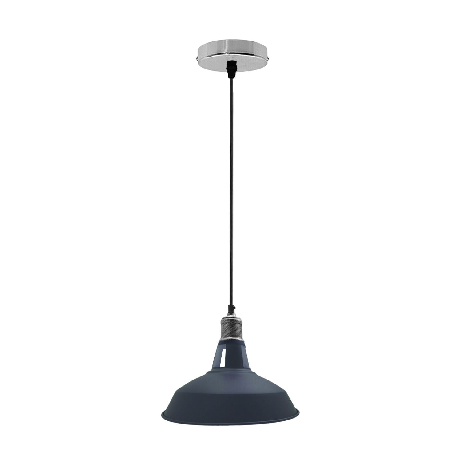 Modern Barn Shade Ceiling Light Fixture in various colors, showcasing its stylish design and E27 lamp base.