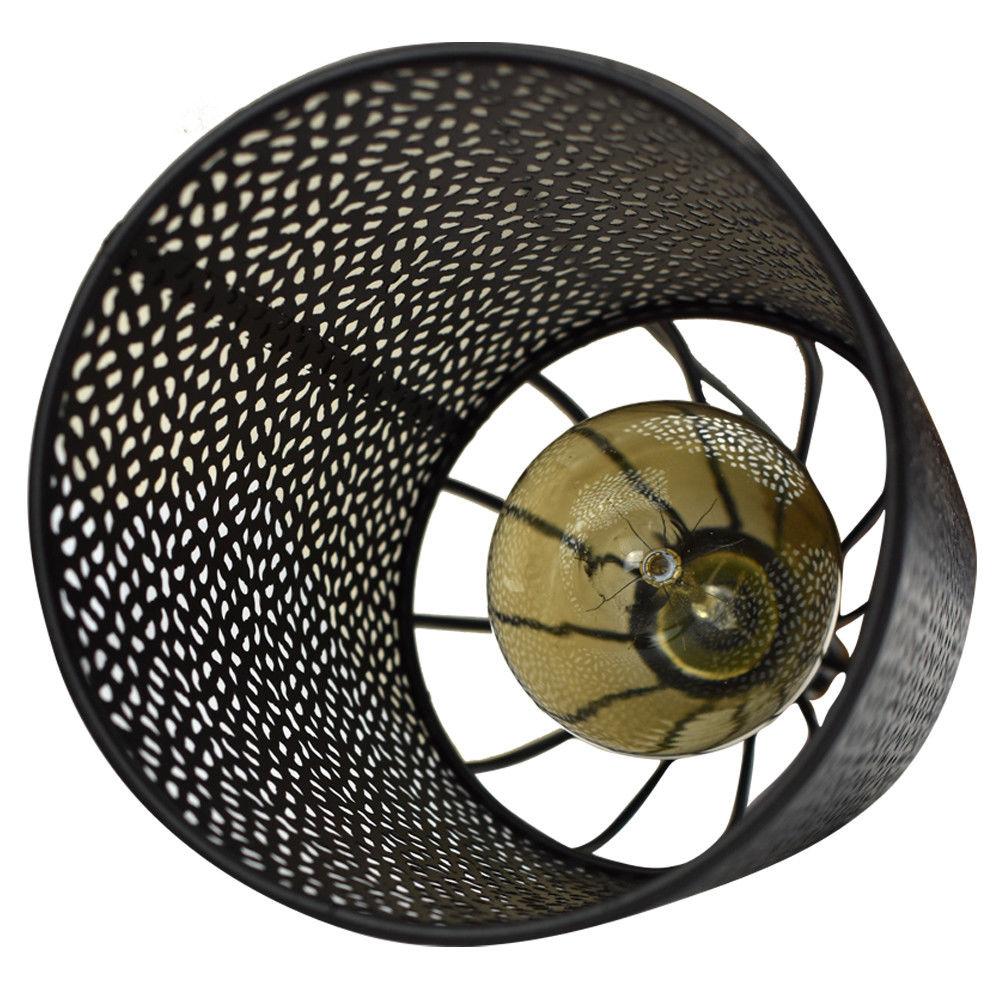 Modern Bottle Style Edison Lampshade Chandelier with black finish and fabric-covered wire, showcasing vintage and industrial design.
