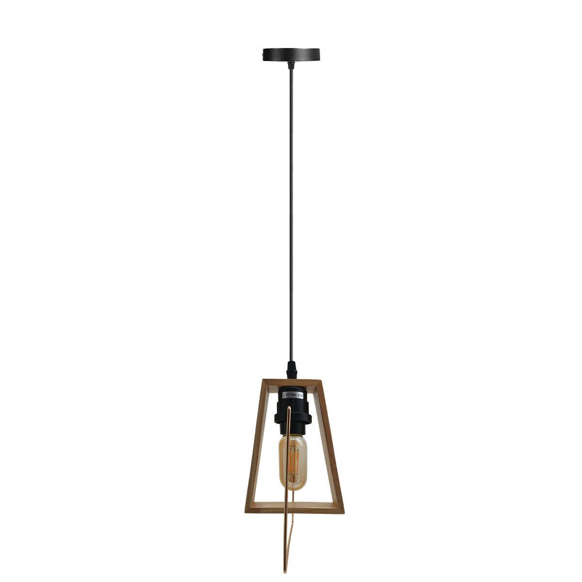 Modern Ceiling Pendant Light Fitting featuring a stylish wood and metal design, perfect for ambient lighting in various room settings.
