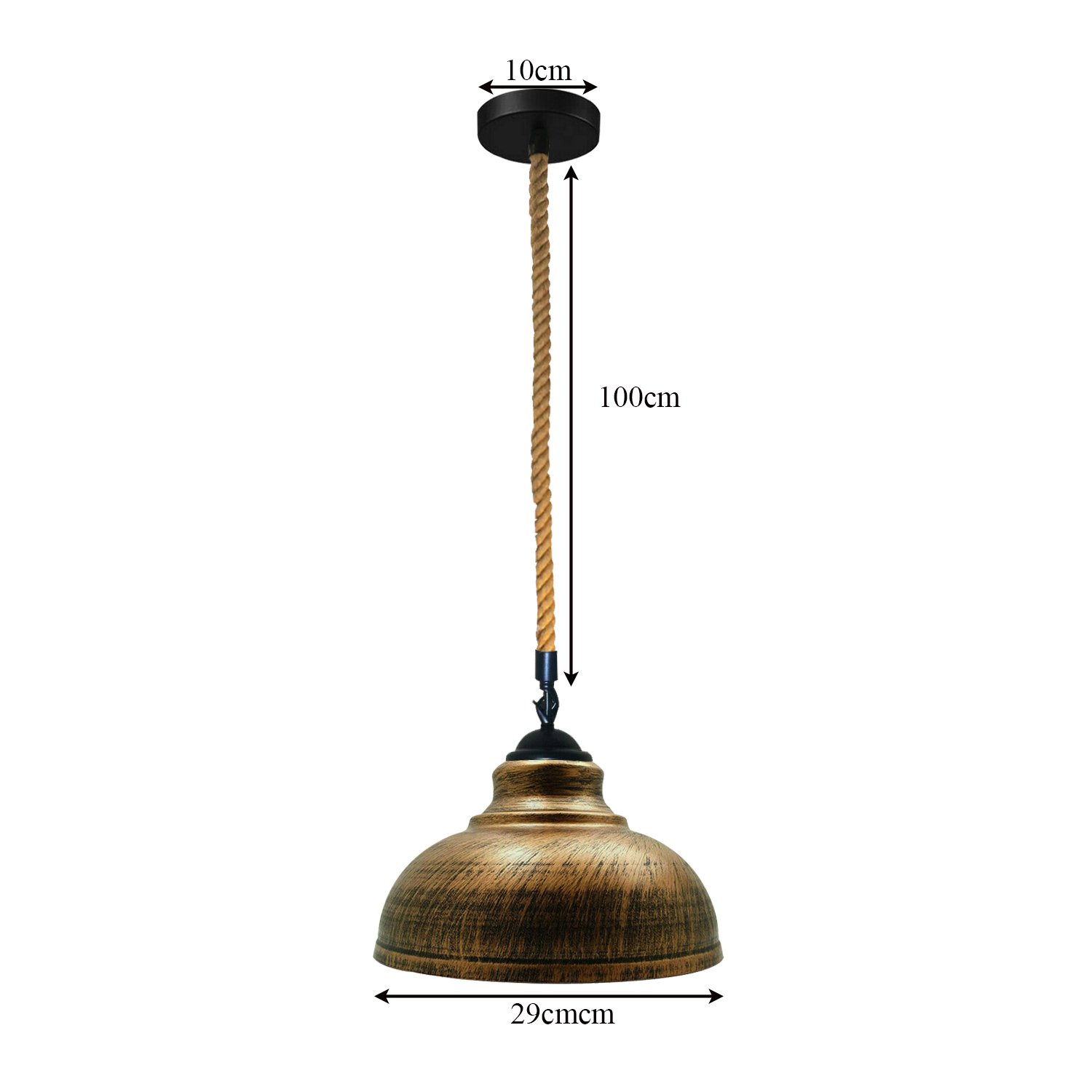 Modern Curvy Shade Hemp Rope Pendant Light in Bushed Copper with hemp rope cable and metal base, perfect for contemporary decor.