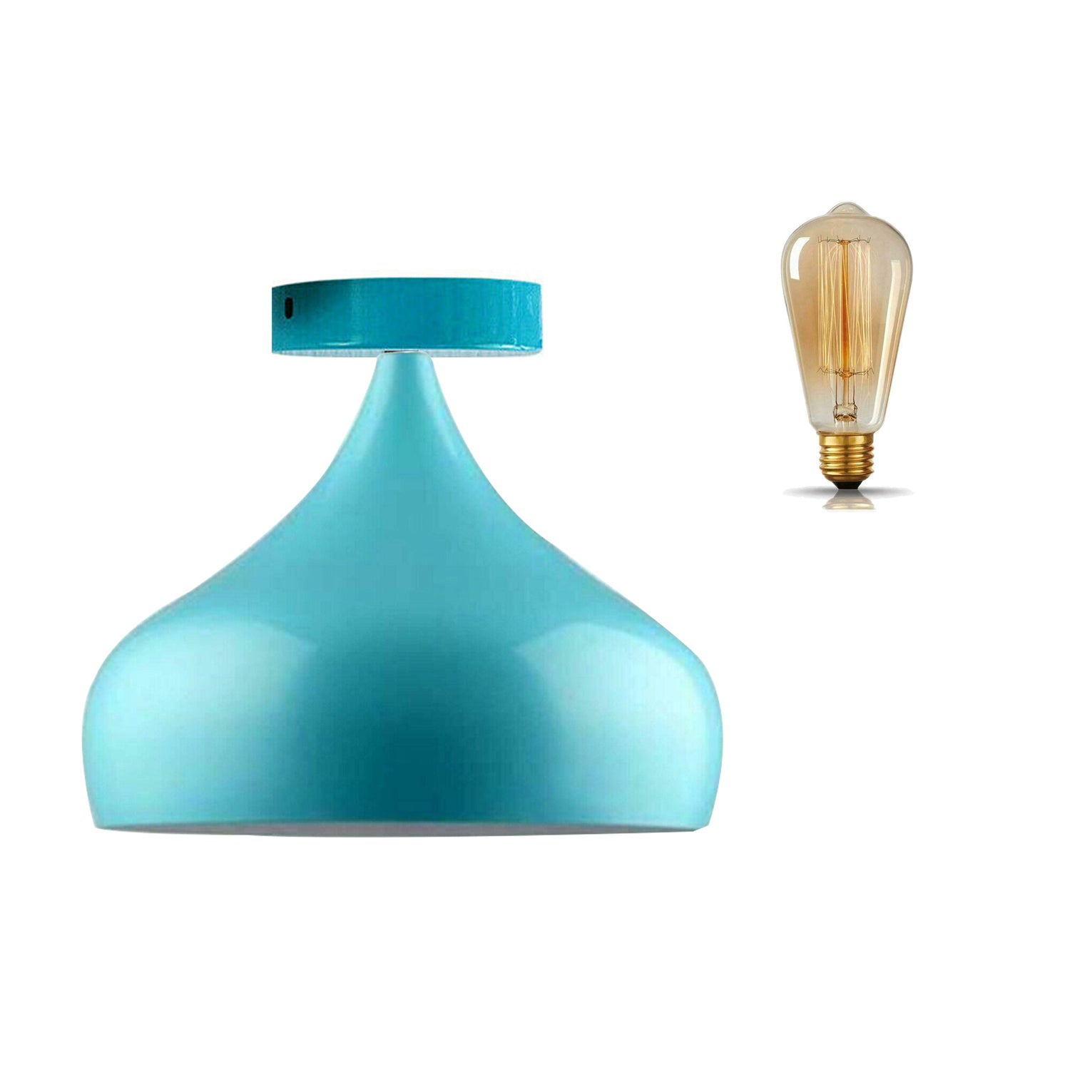 Modern flush ceiling light with industrial glass shade, perfect for coffee shops and bars, showcasing contemporary elegance.