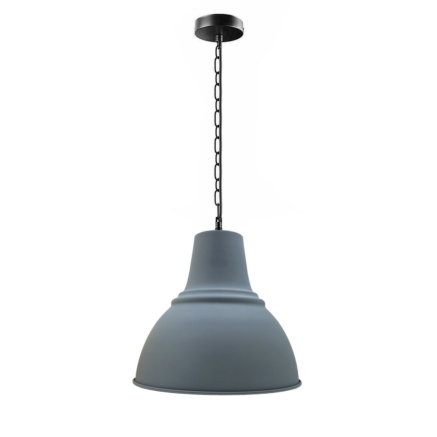 Modern Industrial Pendant Light Lamp Shade in Black, Yellow, and Grey colors with included bulbs, showcasing a retro industrial design.