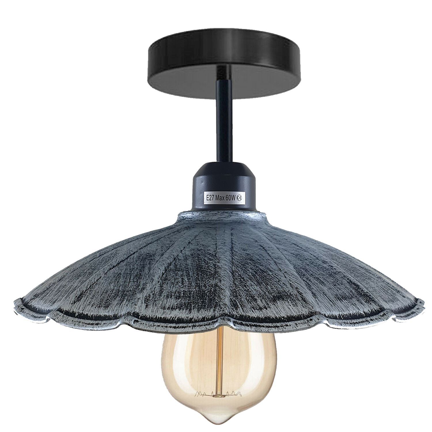 Modern Industrial Retro Metal Ceiling Pendant Lampshade in various colors, showcasing its stylish design and E27 lamp base.