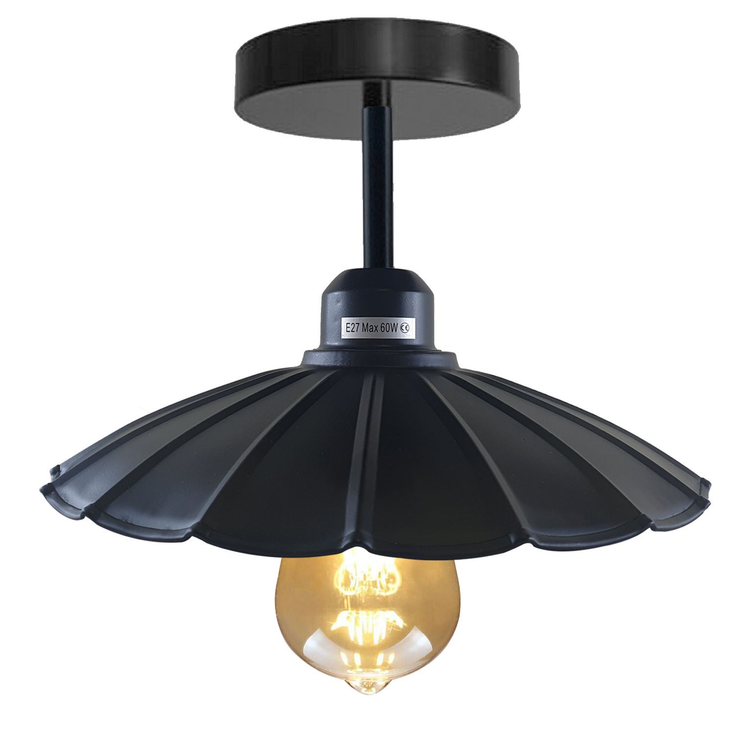 Modern Industrial Retro Metal Ceiling Pendant Lampshade in various colors, showcasing its stylish design and E27 lamp base.