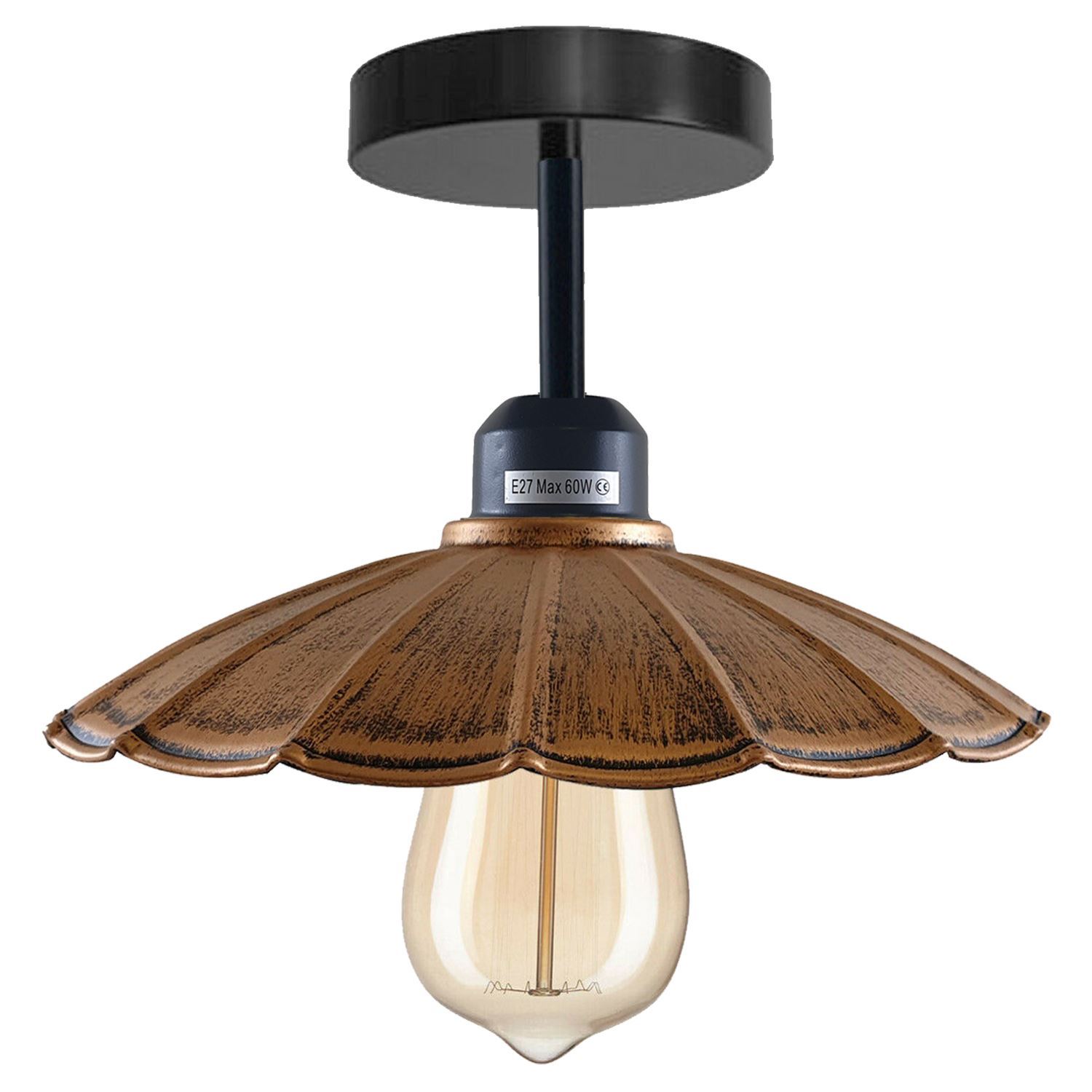 Modern Industrial Retro Metal Ceiling Pendant Lampshade in various colors, showcasing its stylish design and E27 lamp base.