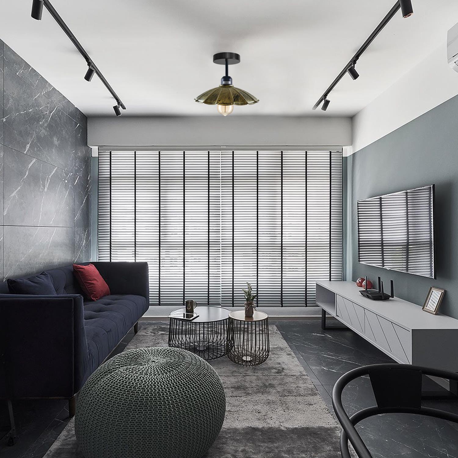 Modern Industrial Retro Metal Ceiling Pendant Lampshade in various colors, showcasing its stylish design and E27 lamp base.