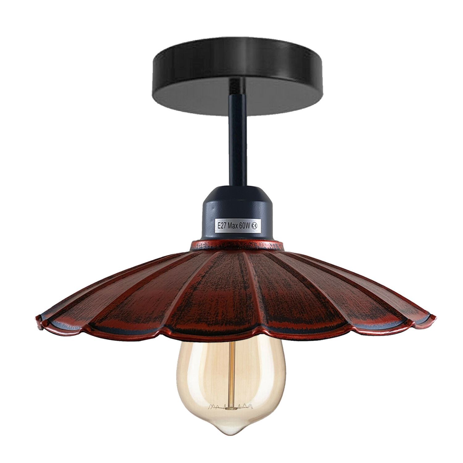 Modern Industrial Retro Metal Ceiling Pendant Lampshade in various colors, showcasing its stylish design and E27 lamp base.