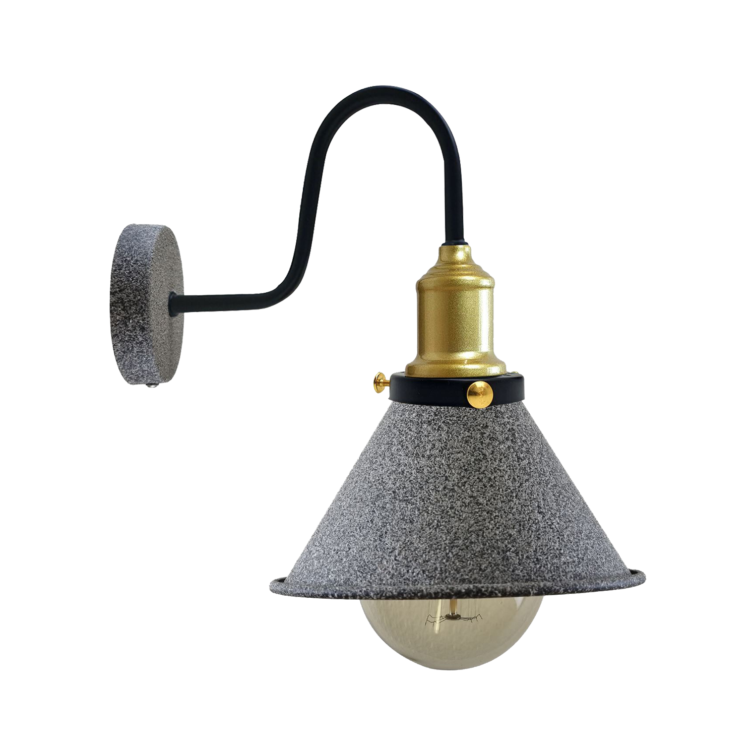 Modern Industrial Vintage Retro Rustic Sconce Wall Light with a sleek cone design and glossy finish, perfect for stylish home decor.