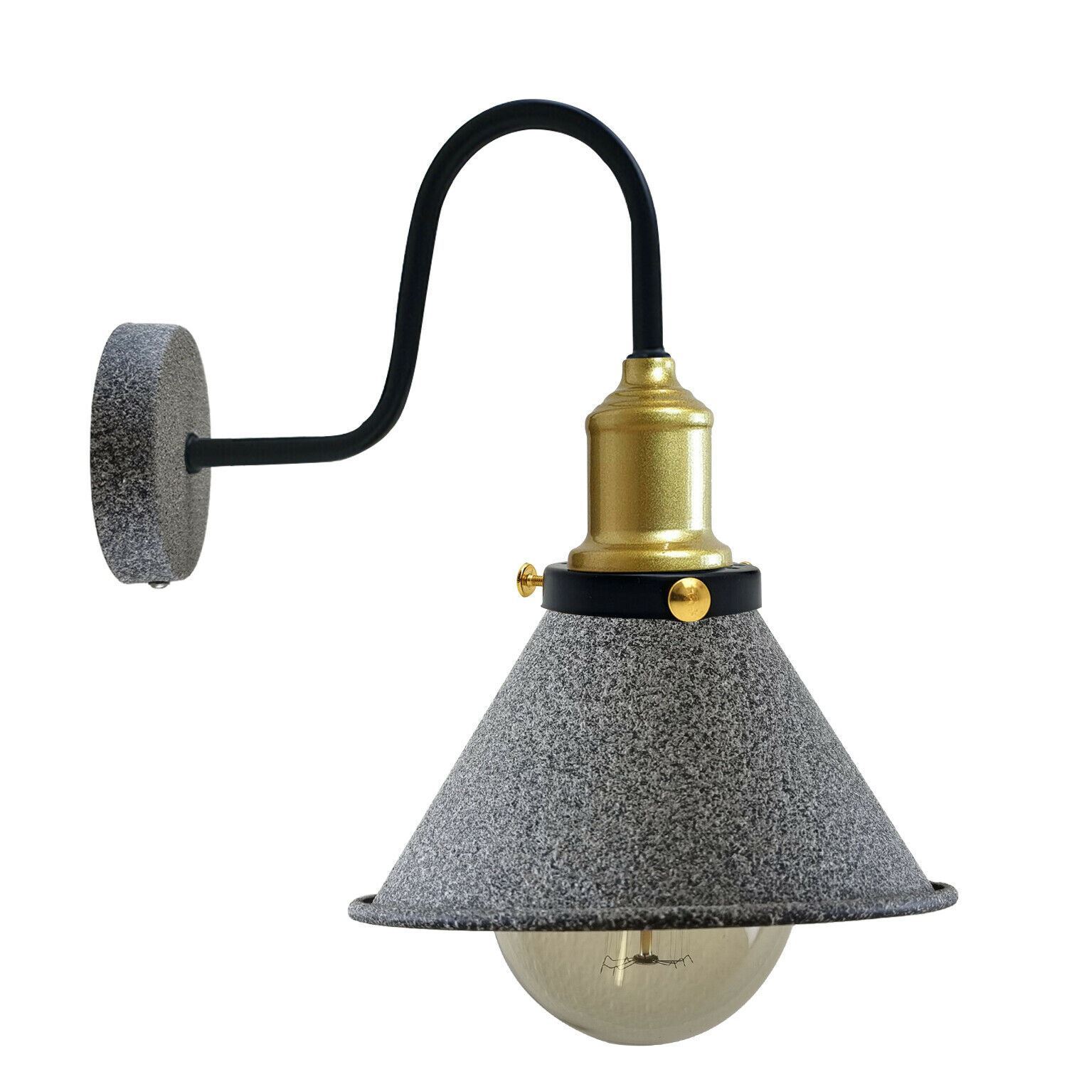 Modern Industrial Vintage Retro Rustic Sconce Wall Light with a sleek cone design and glossy finish, perfect for stylish home decor.