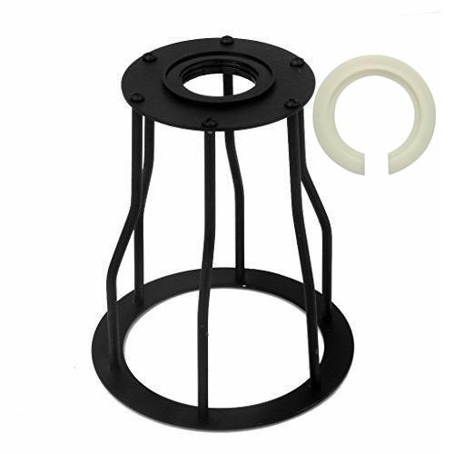 Modern Vintage Industrial Retro Loft Metal Ceiling Lamp Shade Frame in black metal, showcasing a stylish wire cage design suitable for various settings.