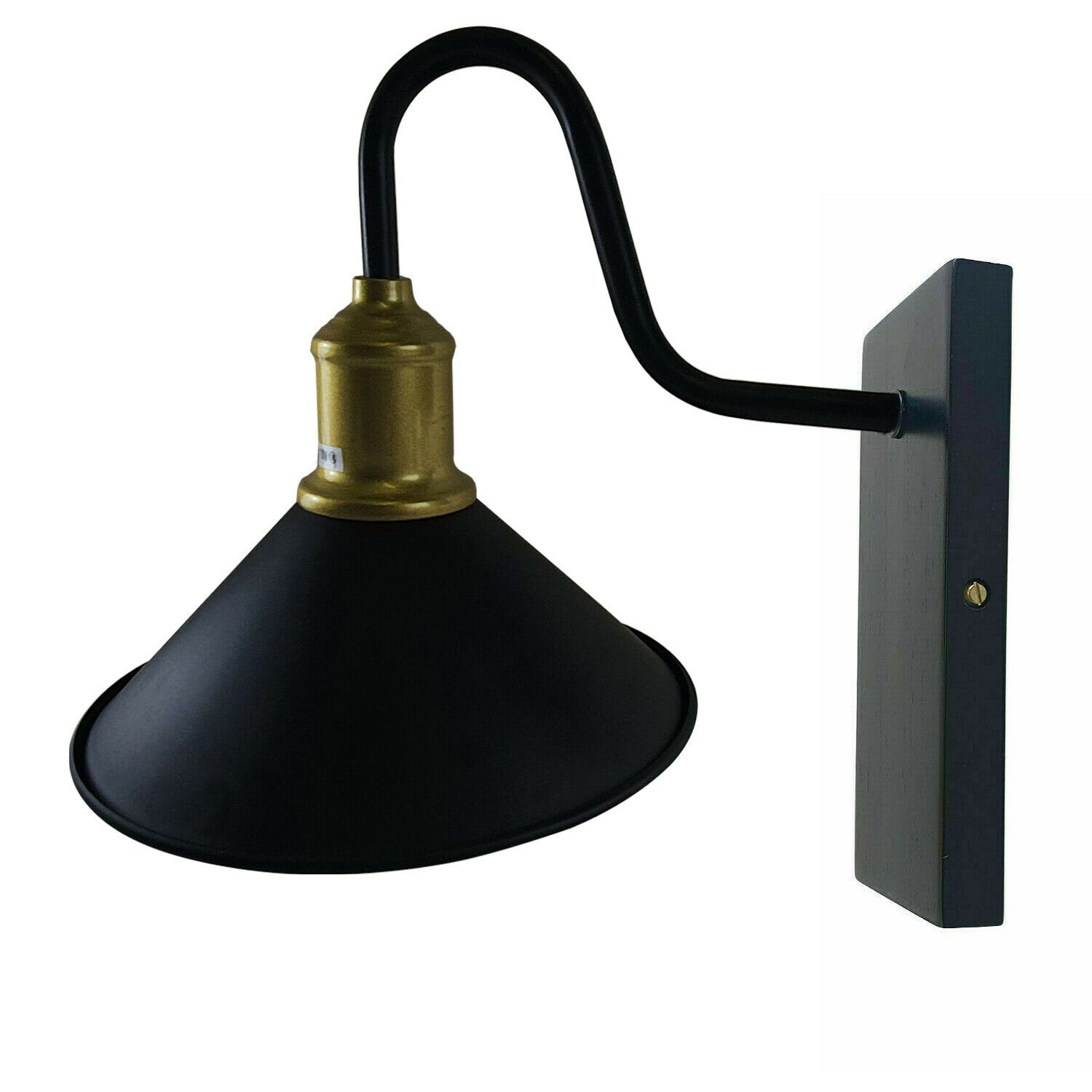 Modern Vintage Retro Industrial Rustic Sconce Wall Light with black lampshade and greenish inner, perfect for home decor.