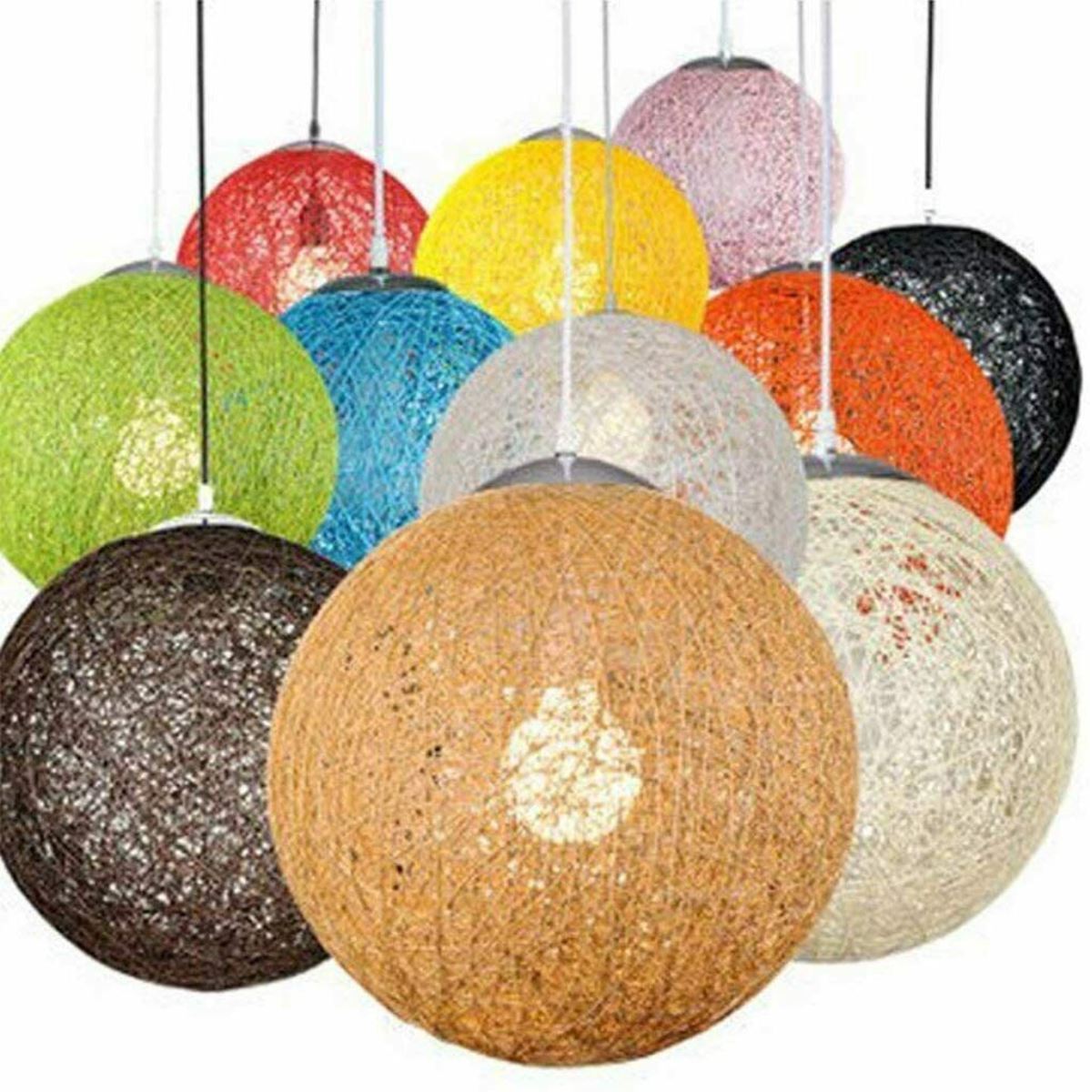 Modern Wicker Rattan Lampshade Ceiling Pendant Lamp in various colors, showcasing its stylish design and intricate rattan weave.