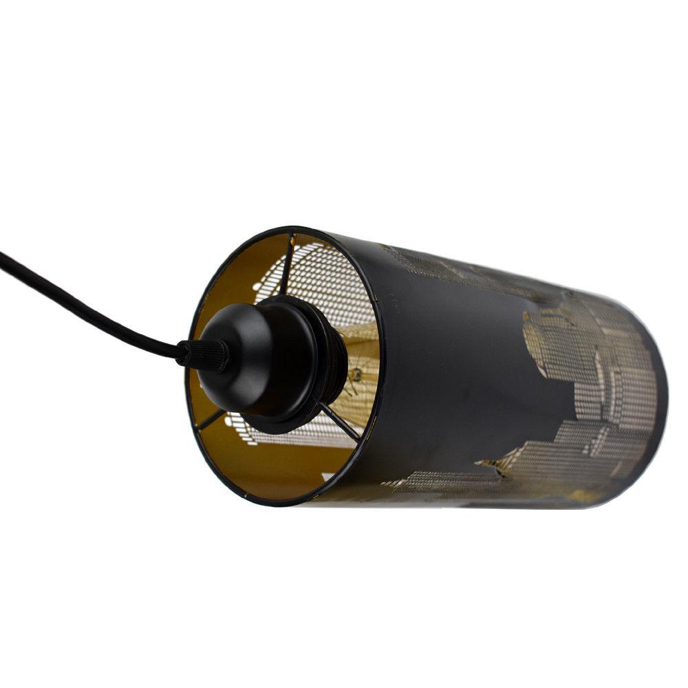 New Modern New York Ceiling Pendant Lamp Shade in black, showcasing its sleek design and industrial style.
