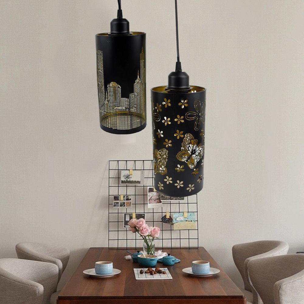 New Modern New York Ceiling Pendant Lamp Shade in black, showcasing its sleek design and industrial style.