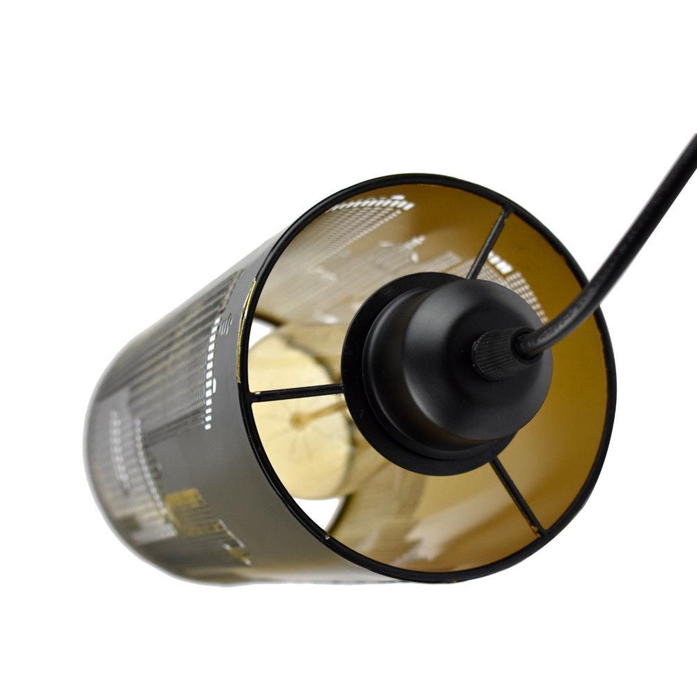 New Modern New York Ceiling Pendant Lamp Shade in black, showcasing its sleek design and industrial style.