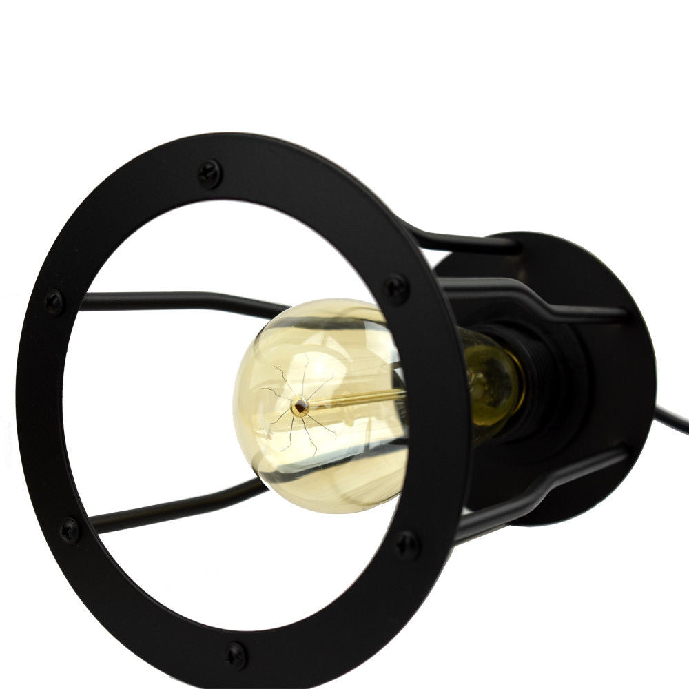 New Modern Vintage Industrial Retro Loft Metal Ceiling Lamp in black metal, showcasing a stylish wire cage design suitable for various settings.