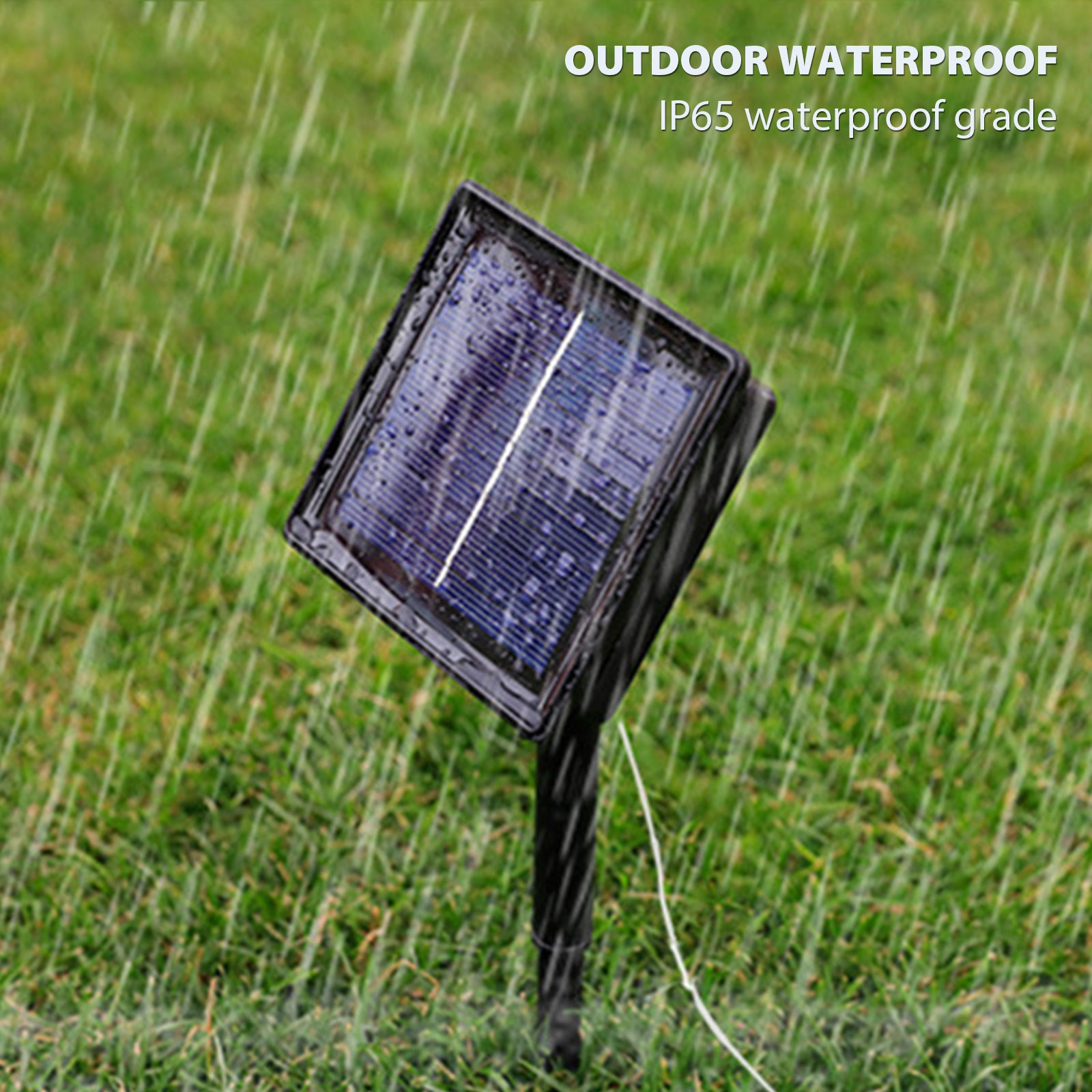 Outdoor Solar Copper Wire Light String Lights with remote control, showcasing flexible copper wire design and vibrant colors.