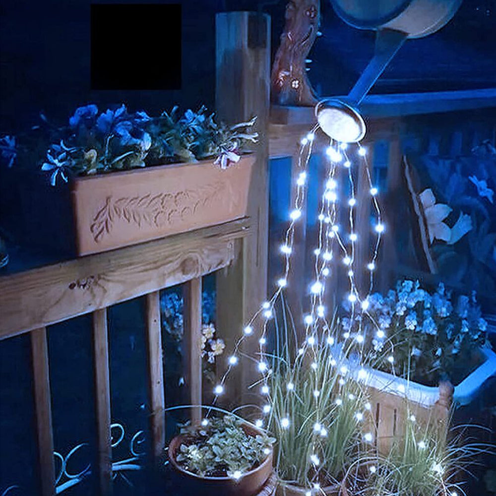 Outdoor Solar Copper Wire Light String Lights with remote control, showcasing flexible copper wire design and vibrant colors.