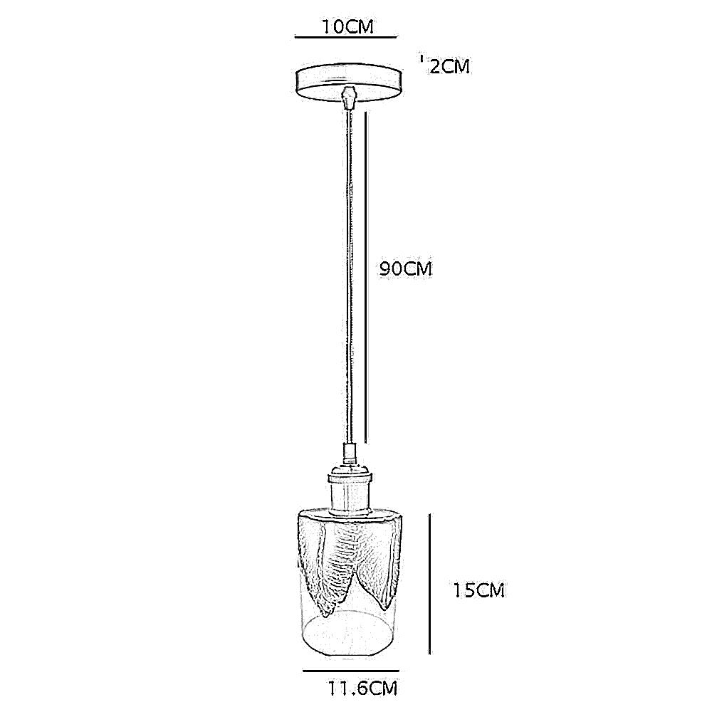 Pattern Mug Shape Industrial Ceiling Lamp featuring a glass lampshade and iron hardware, ideal for vintage and industrial decor.