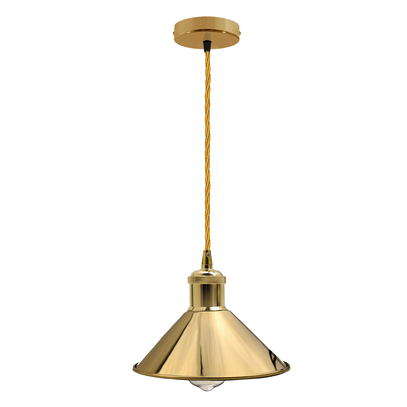 Elegant French Gold pendant light with a sleek dome design, perfect for modern home decor.