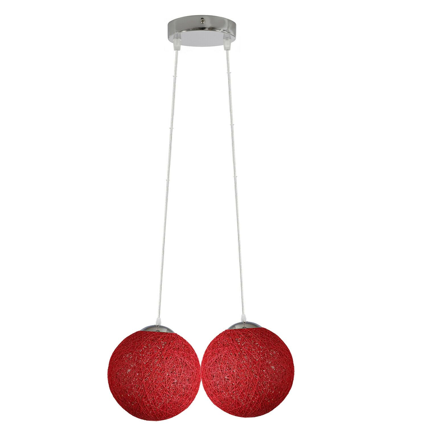 Rattan Wicker Woven Red Ball Globe Pendant Lampshade showcasing its intricate design and vibrant color.