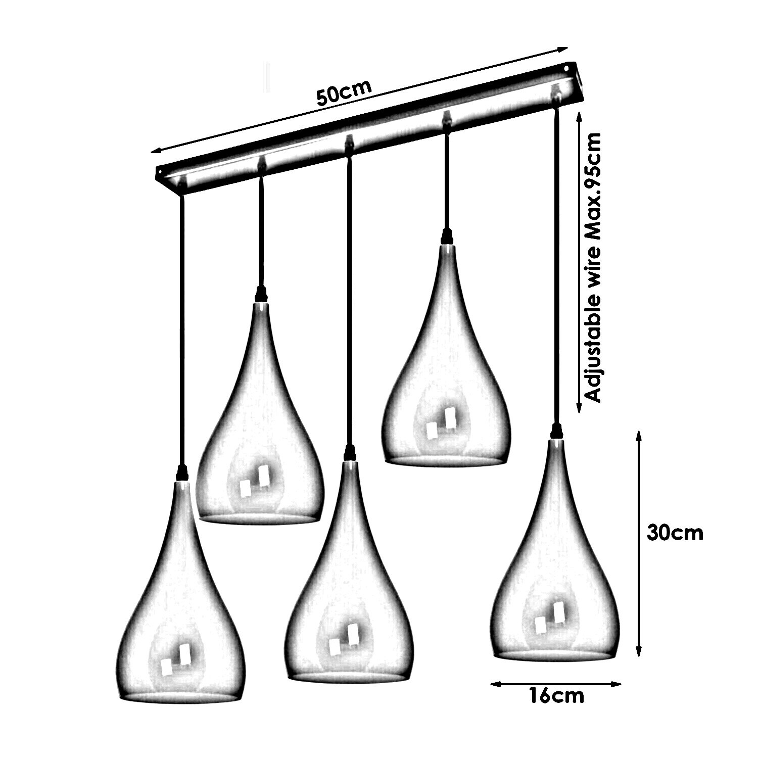 Red and yellow industrial pendant light with five outlets, showcasing a modern design suitable for various spaces.