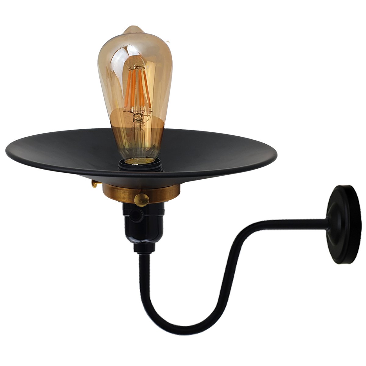 Retro Industrial Indoor Metal Lily Cage Wall Light Sconce in black, showcasing its vintage design and E27 lamp base.