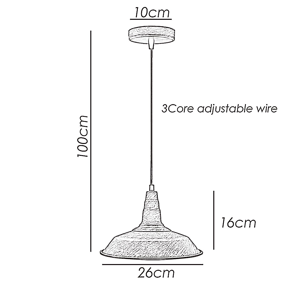 Retro Metal Pendant Lampshade in black, showcasing vintage industrial design for stylish lighting.