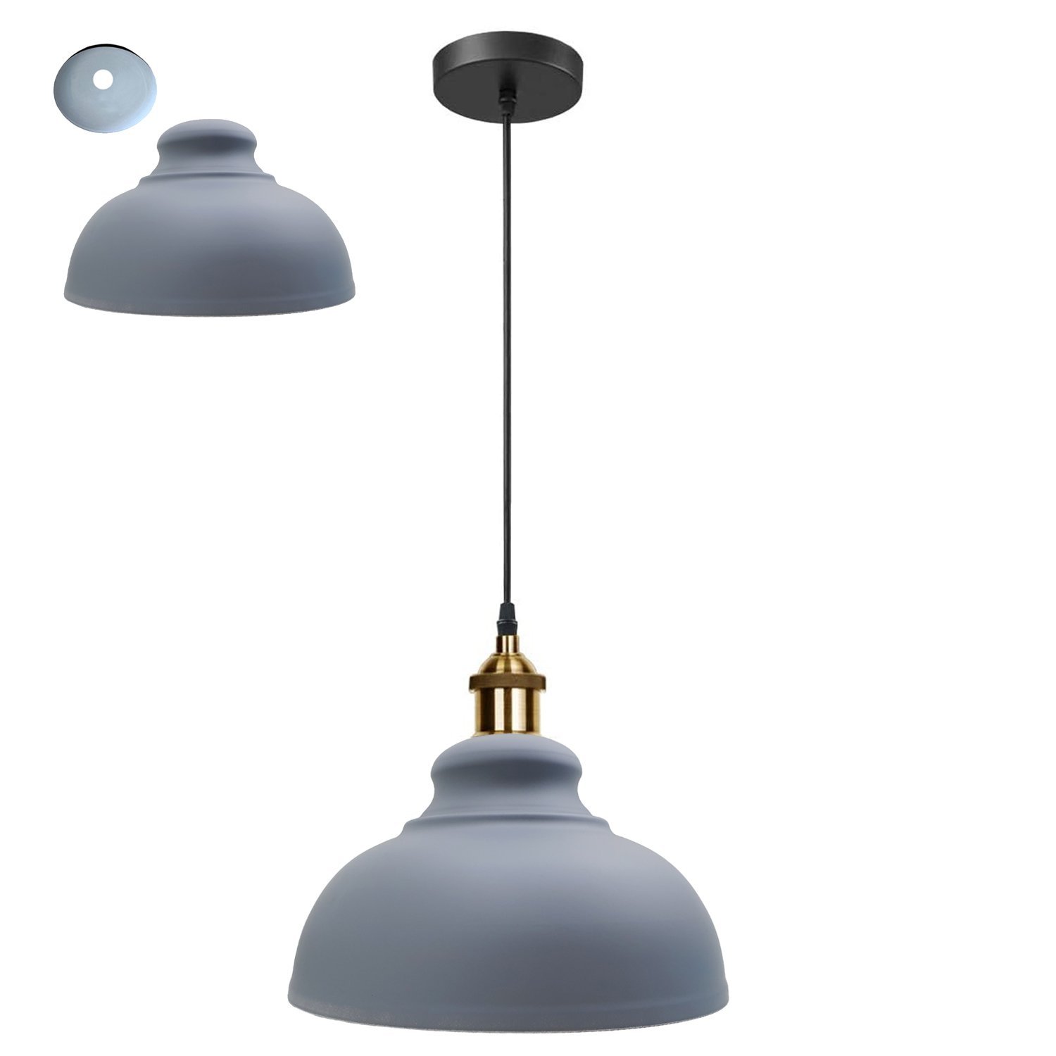 Retro pendant light shade in vibrant colors, showcasing a sleek dome design suitable for vintage industrial decor.