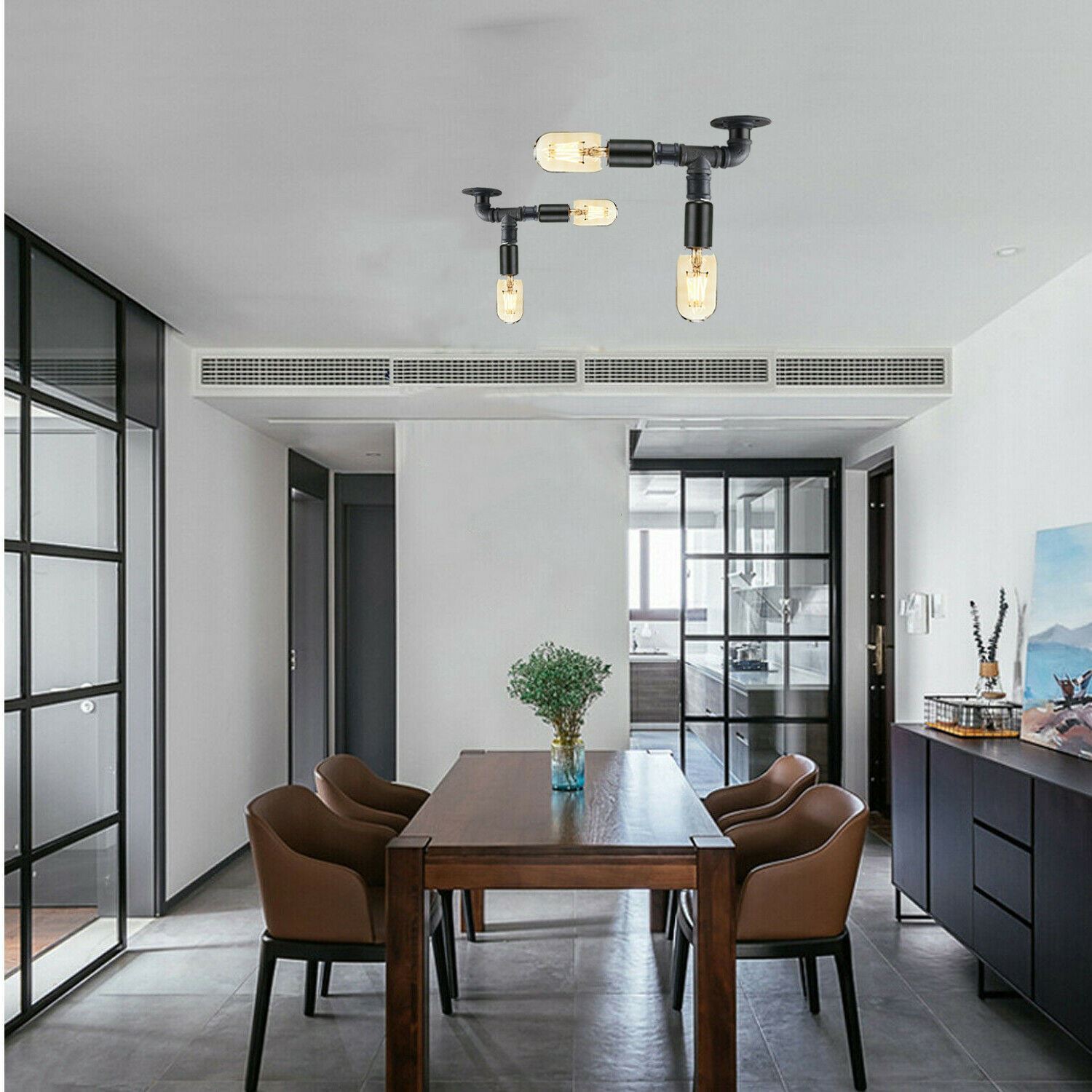 Retro Pip Wall Ceiling Lamp featuring vintage industrial design, made of premium metal, ideal for indoor lighting.