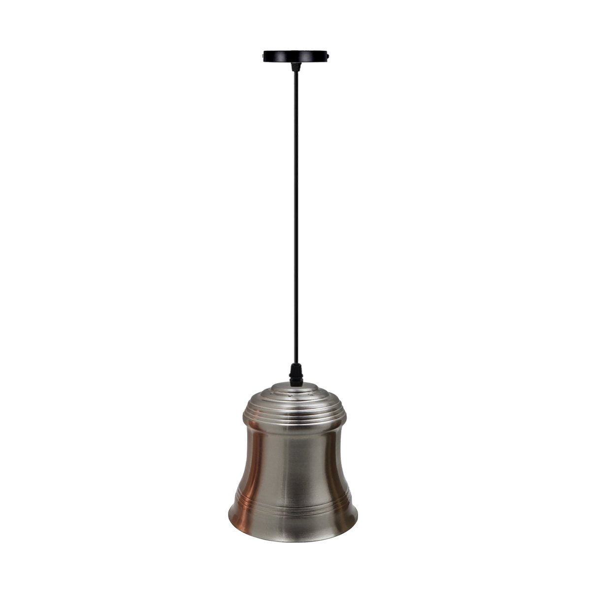 Retro Style Pendant Light in Satin Nickel with E27 base, showcasing its elegant design and high-quality materials.